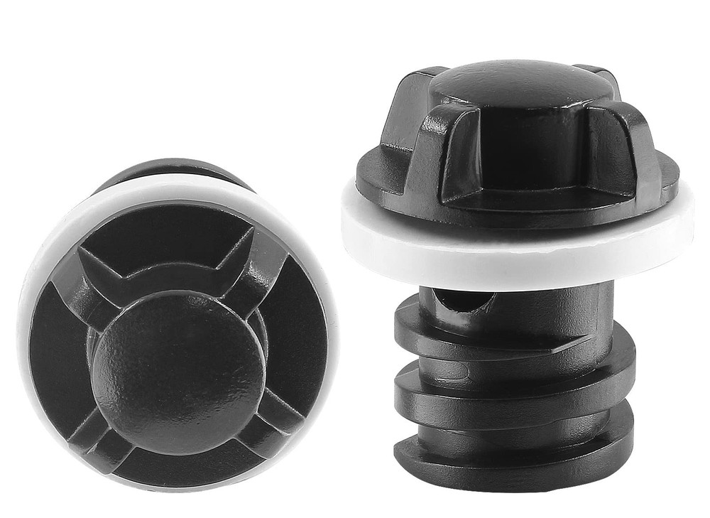 Rierdge 2 Pcs Lit Cooler Drain Plug Replacement, Leak-Proof Black