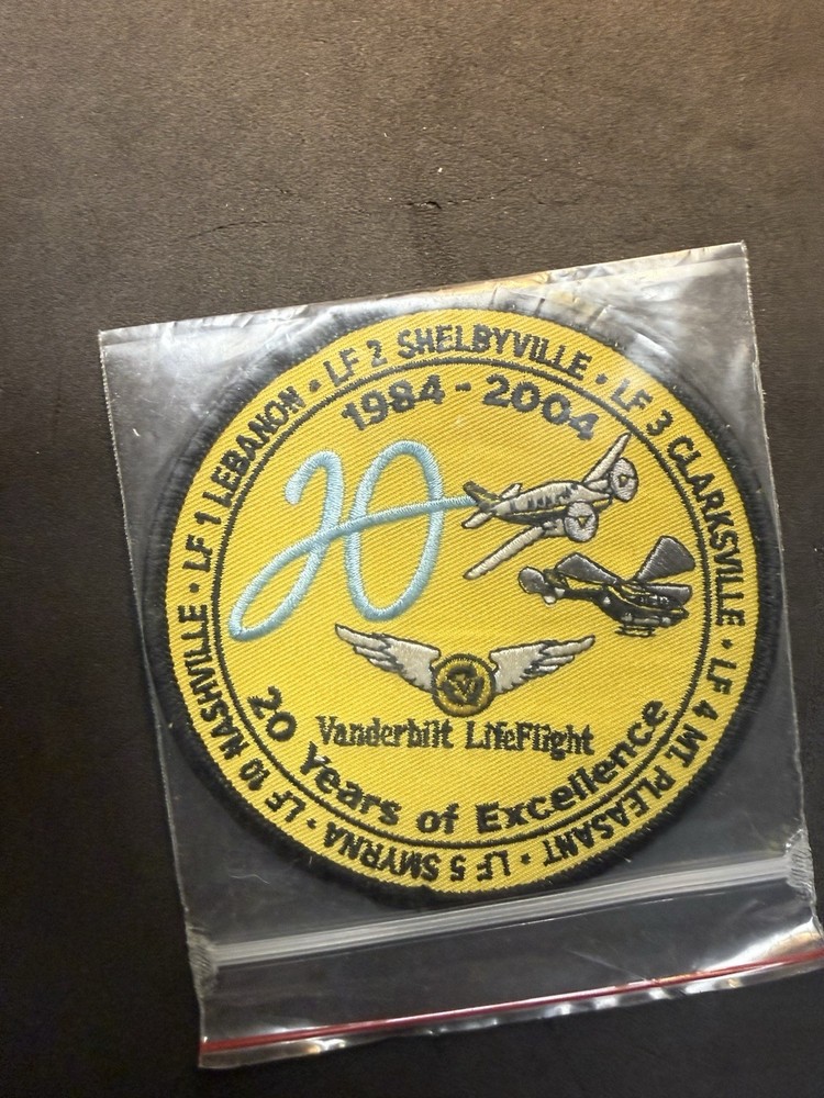 Vanderbilt Lifeflight 20 Year Celebration Patch