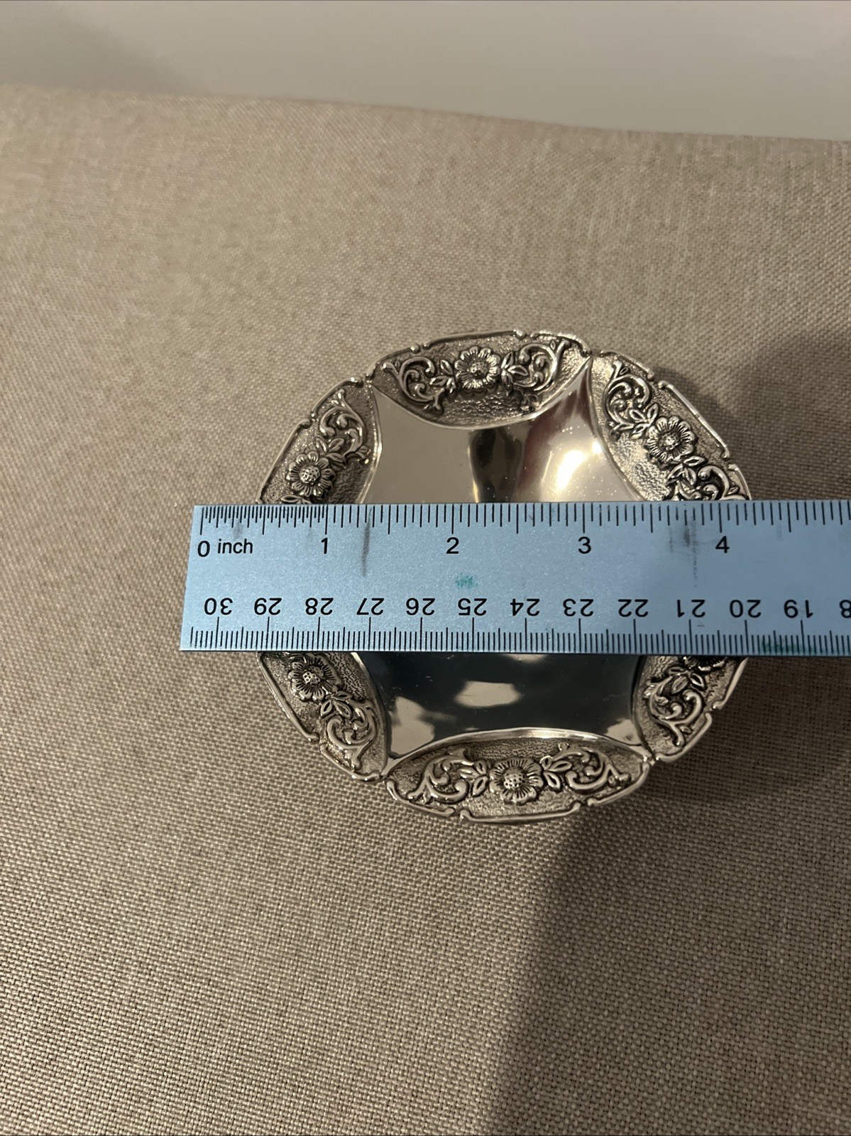 Silver-plate 4” Round Trinket Dish
