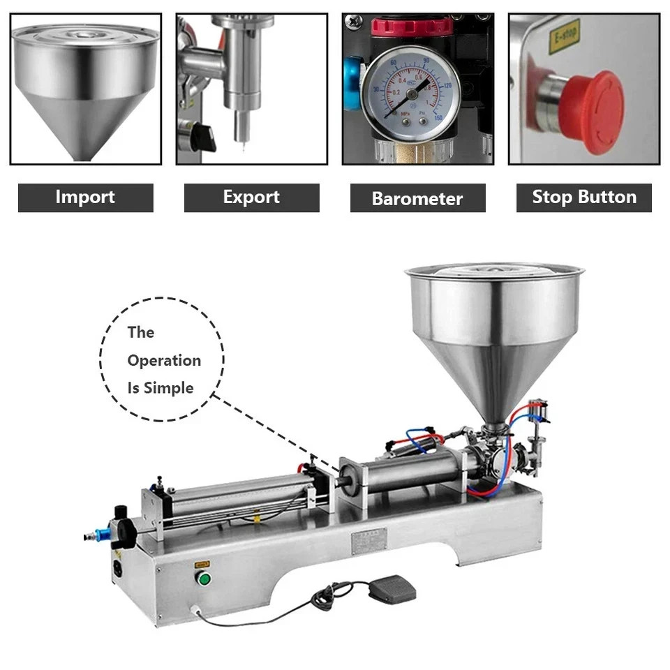 WSGT1000 40L Automatic Liquid Paste Filling/Packing Machine Capacity Pneumatic