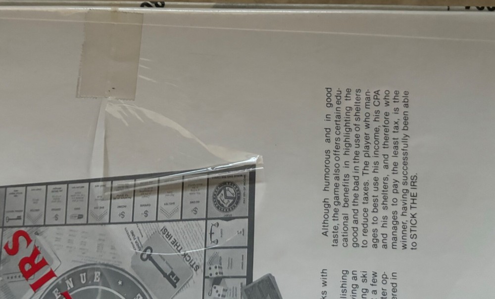 Stick The IRS! Board Game - 1981 - SEALED