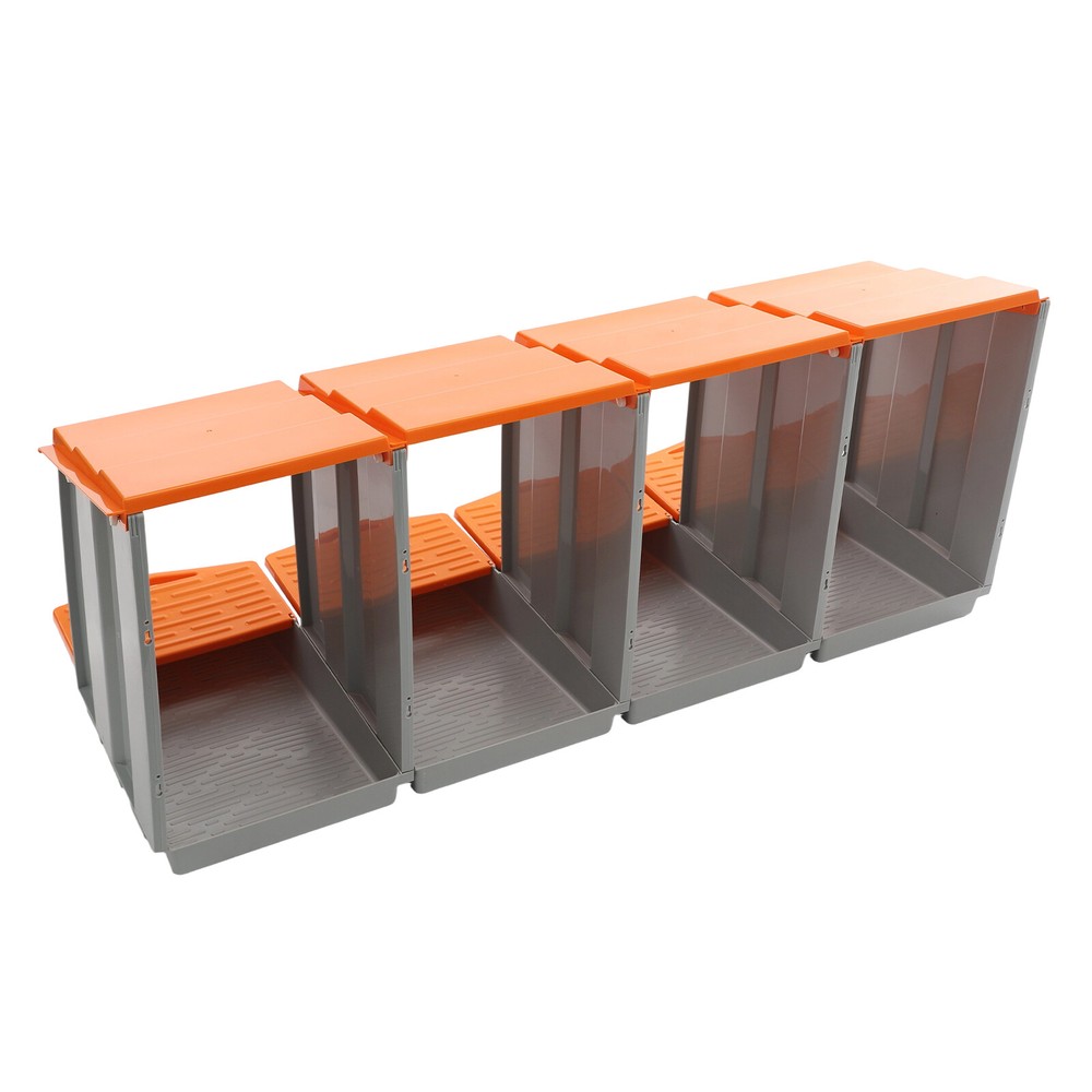 Orange 4-Compartment Chicken Nesting Box - Durable & Easy to Clean
