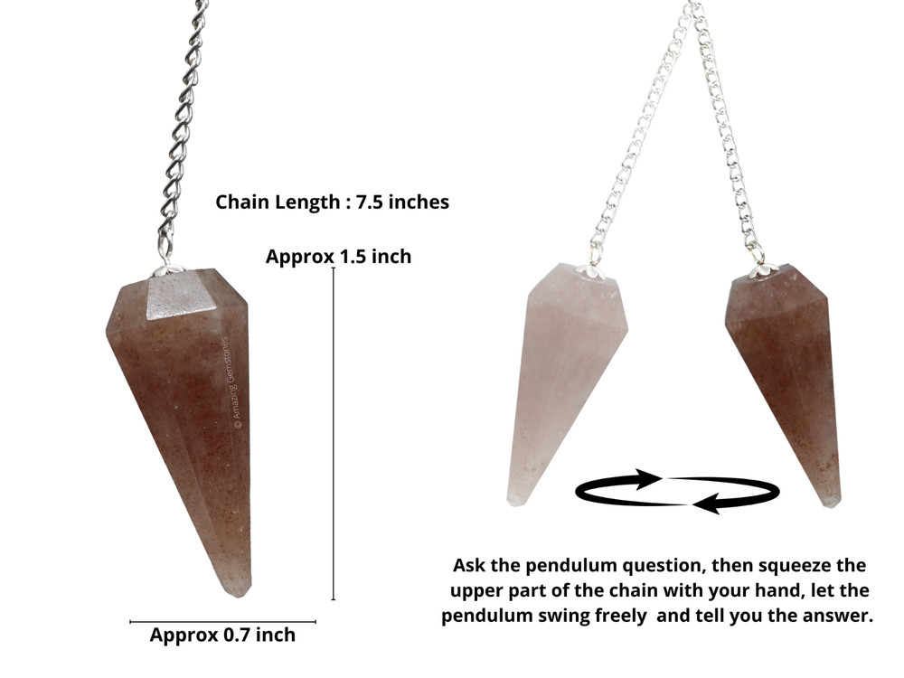 Strawberry Quartz Dowsing Crystal Pendulum