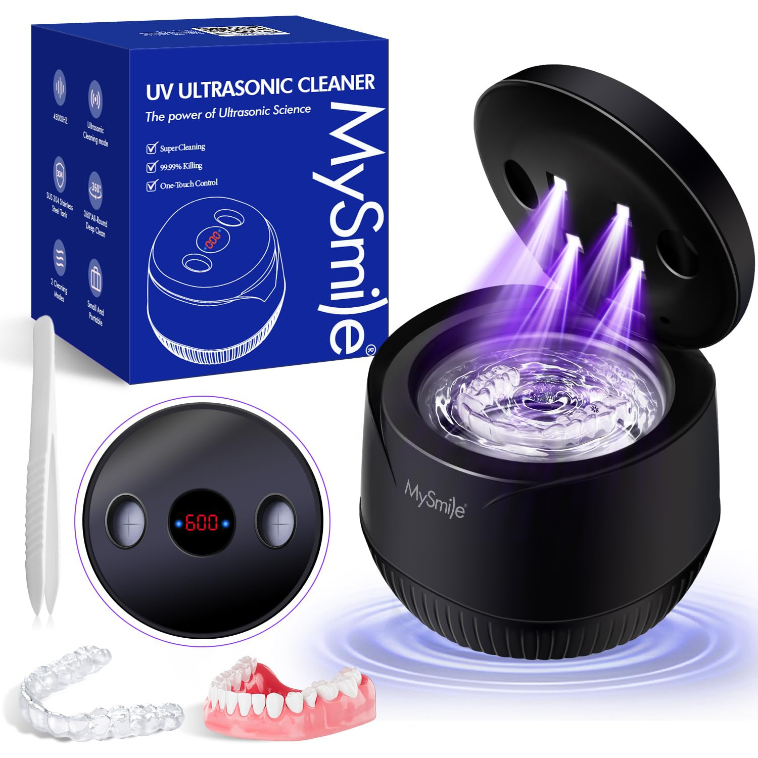 UV Ultrasonic Retainer Cleaner Machine Dental Guard Cleaser Pod for Invisalign