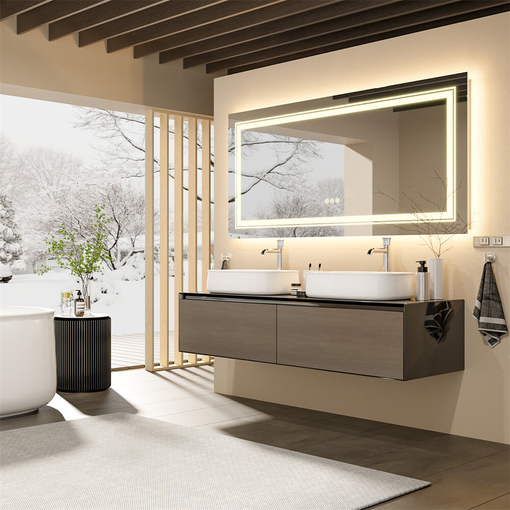Extra Large Energy Efficient LED Lighted Bathroom Mirror Wall Makeup Mirror HD