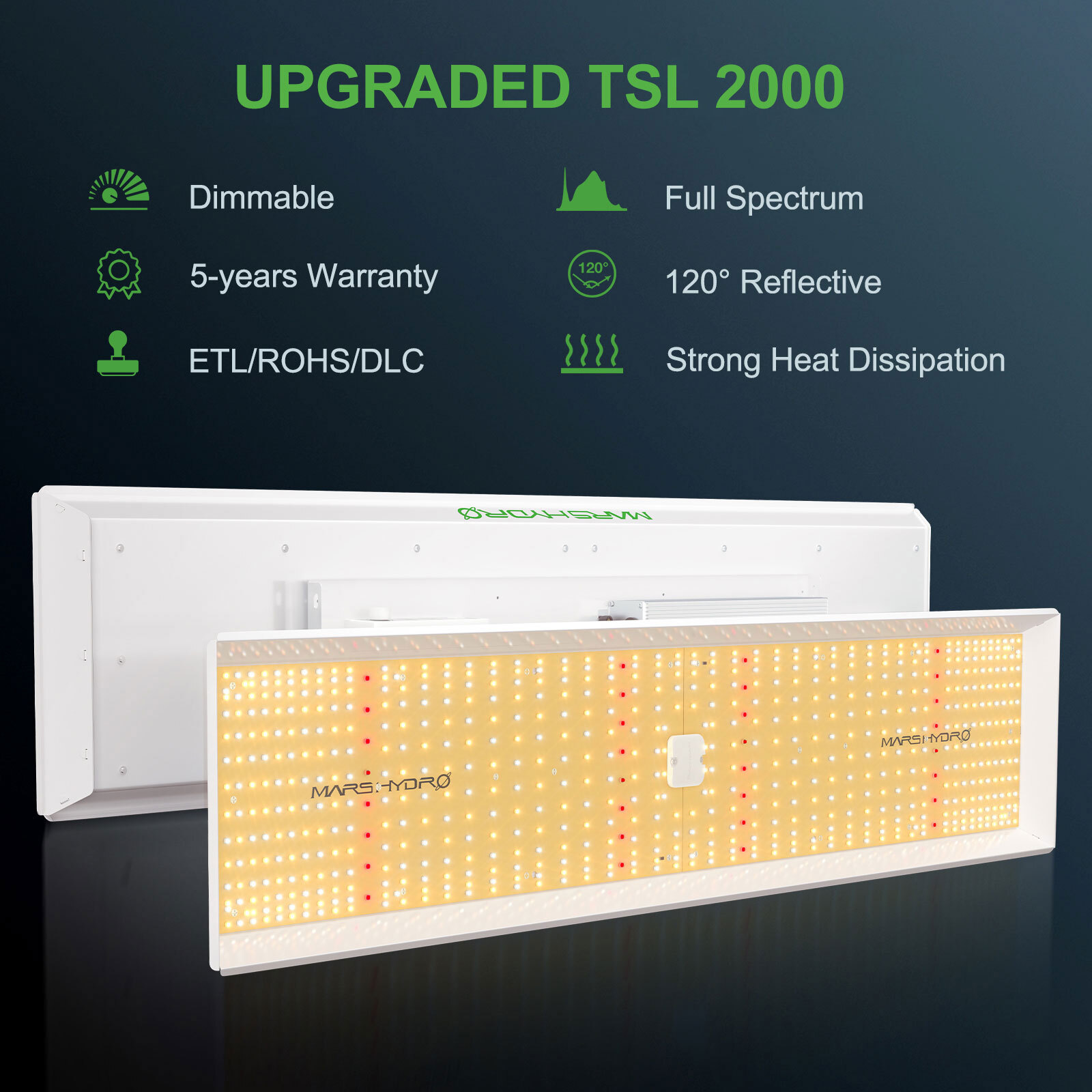 MARS HYDRO TSL 2000 Led Grow Light Full Spectrum for Indoor Plants All Stage IR
