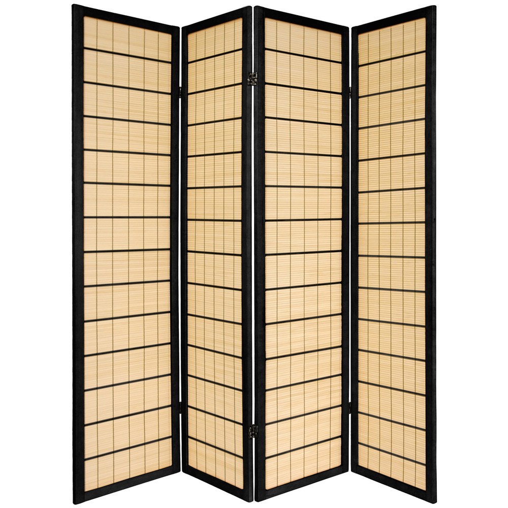 6 ft. Tall Kimura Shoji Screen - 4 Panel - Black (C)