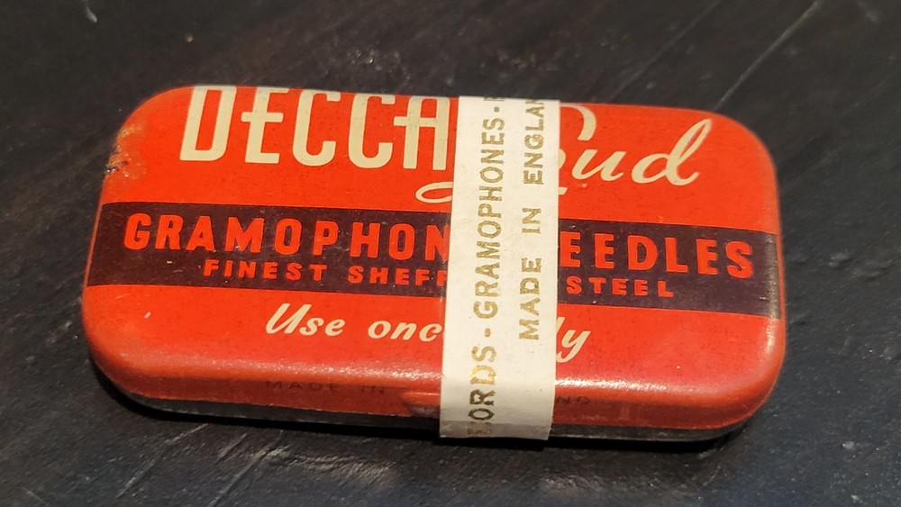 Vintage Gramophone phonograph Talking Machine needle tin Decca Full Sealed
