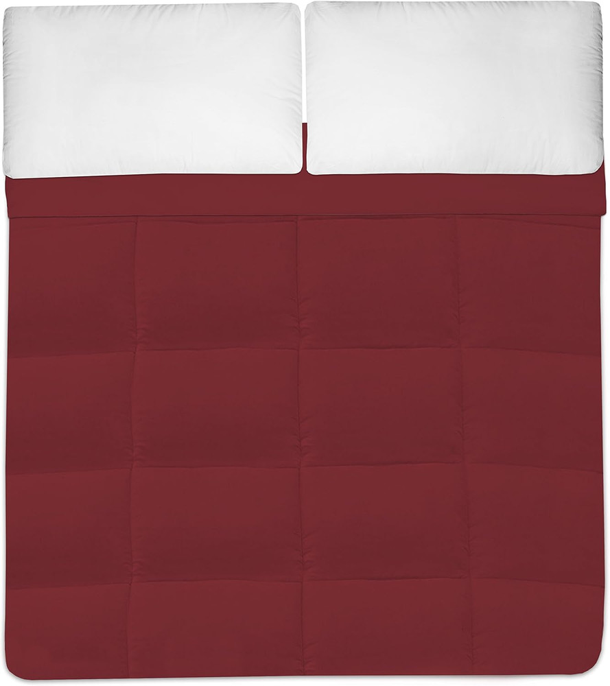White Goose down Alternative Comforter, Burgundy, Full