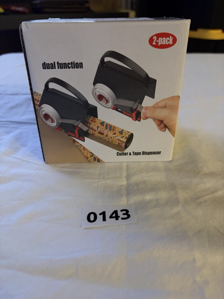 fangzi Dual Function Wrapping Paper Cutter & Tape Dispenser 2-Pack Handheld