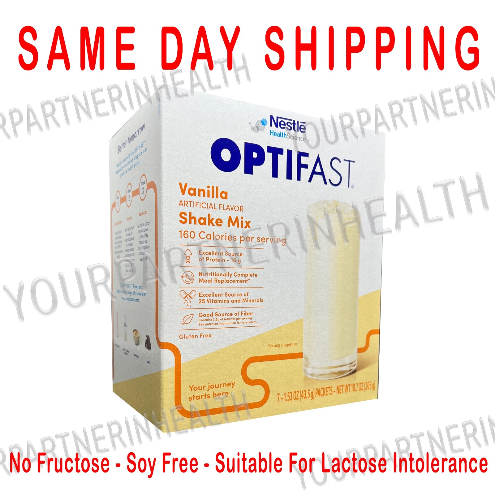 OPTIFAST POWDER SHAKE - NEW FORMULA - VANILLA - 1 CASE - 70 SERVINGS
