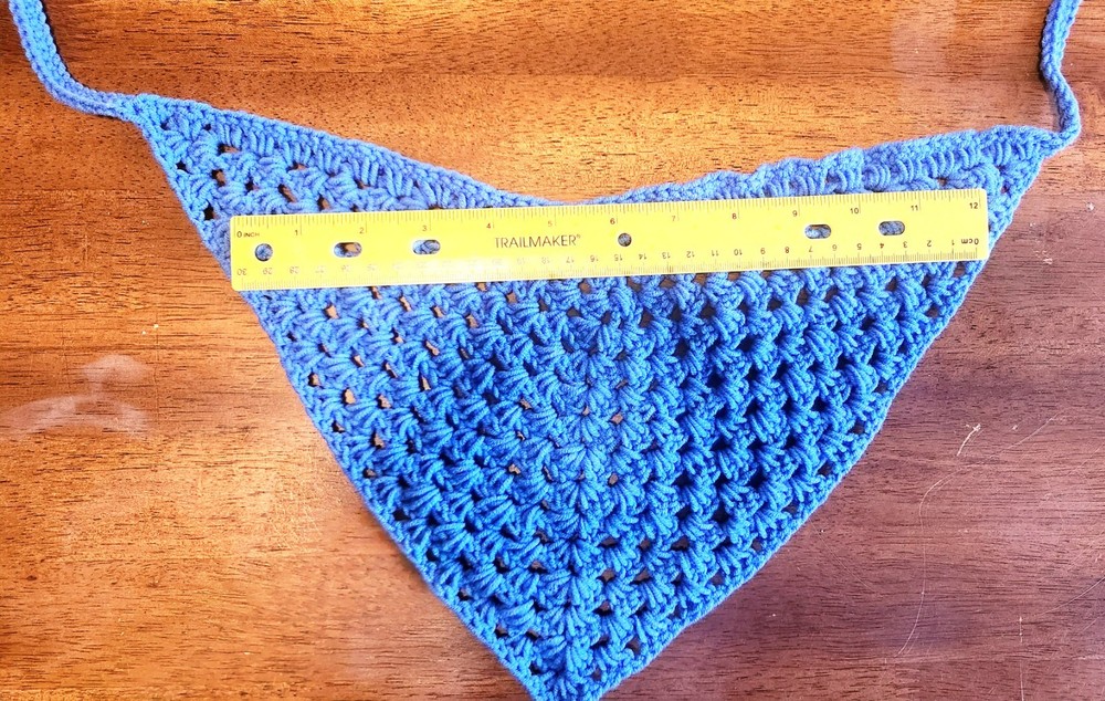 Medium Crocheted bandana Blue