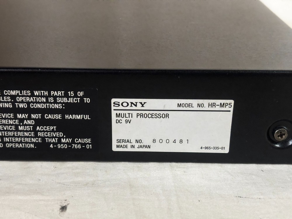 Sony HR-MP5 Multi Effects Processor New internal Battery w/ power supply