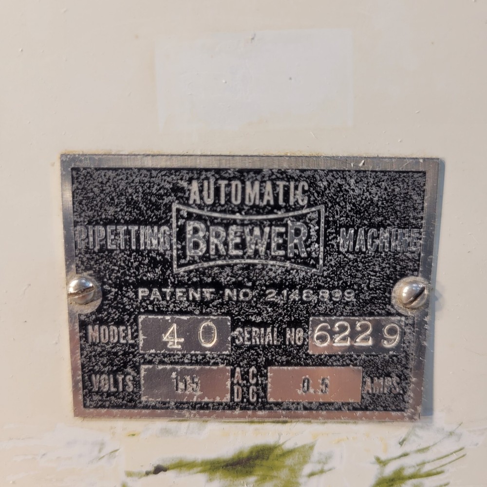 Brewer BBL 40 Automatic Pipetting Machine 115V .5Amps