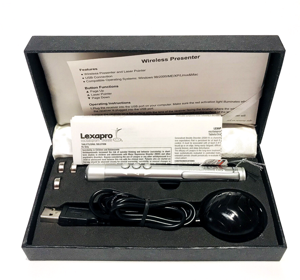 Lexapro Wireless Presenter And Laser Pointer With USB Receiver 