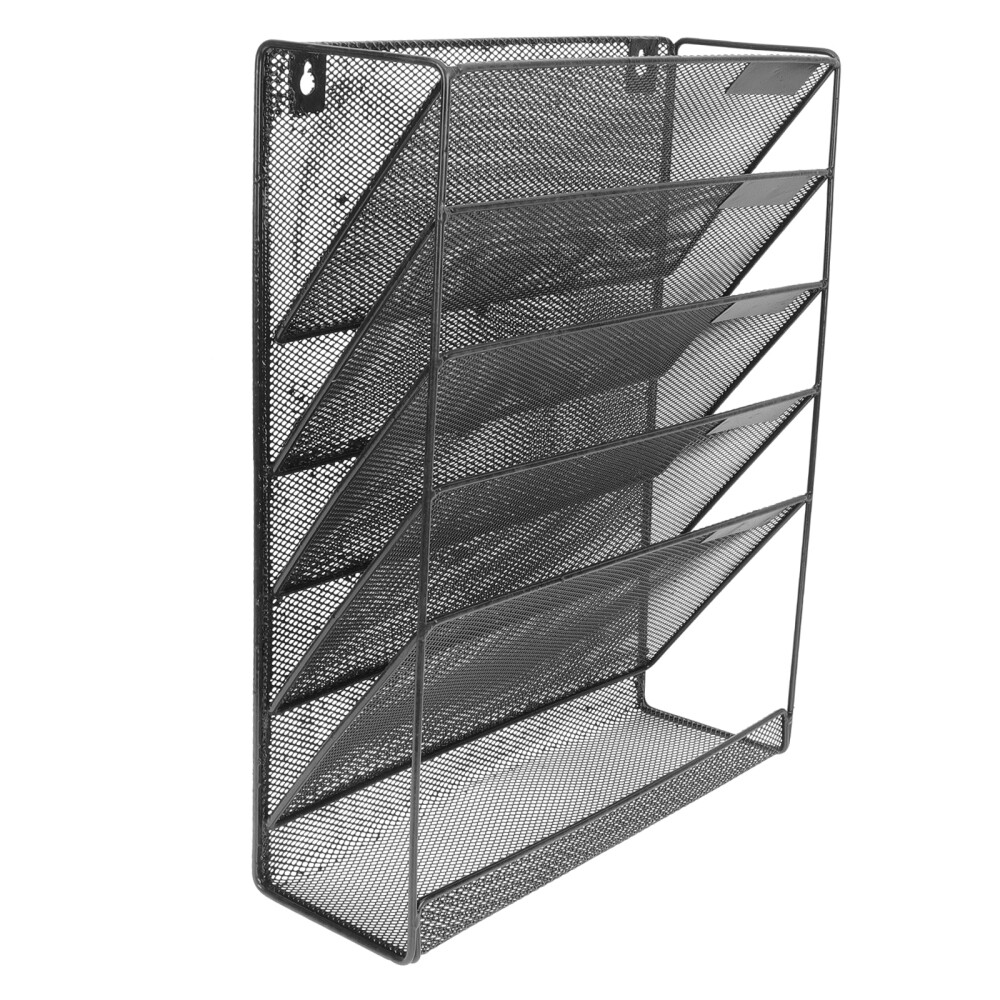 Wall-mounted File Storage Rack Multi-layer Document Organizer Metal Magazine