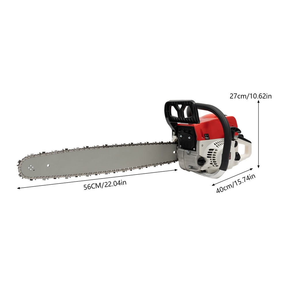 Pro 22" Bar 52cc 2 Stroke Gas Powered Chainsaw Engine Cutting Handheld