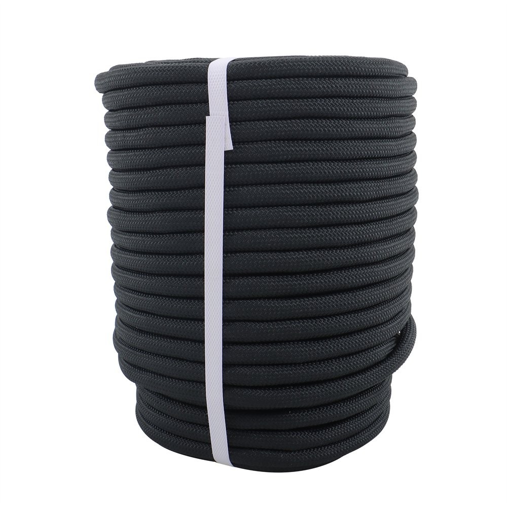 1/2" X150' Double Braided Polyester Rope Strong Arborist Rigging 48 Strand Black