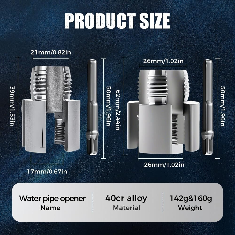 2 Pack Integrated Internal External & Pipe Threading-Tool, PVC Pipe Threader Kit