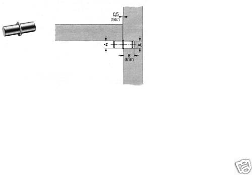 HETTICH 'DUPLO' SHELF SUPPORT, STATUARY BRONZE, 5mm PIN