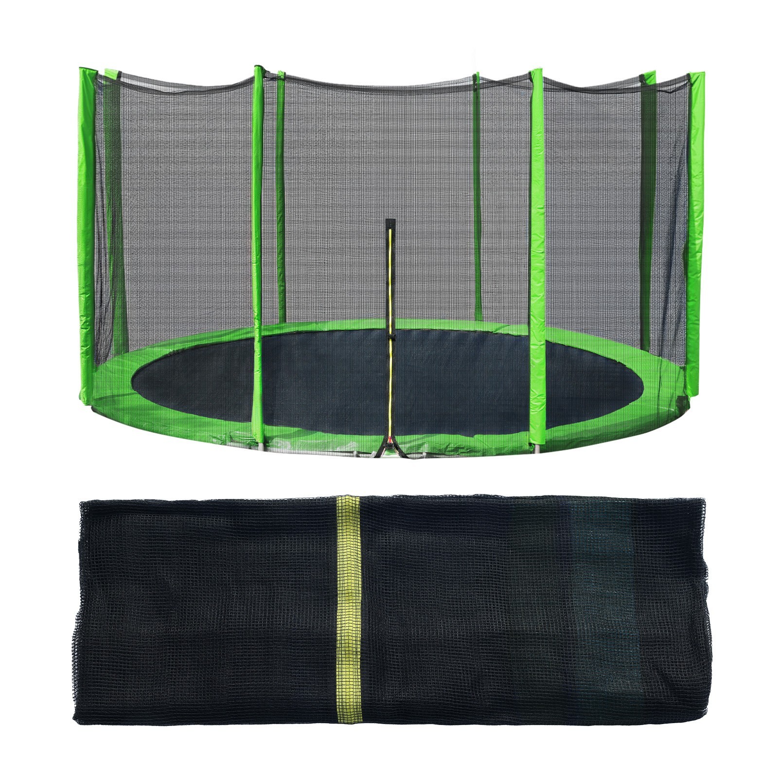 10/12/14/15FT Trampoline Replacement Net Protection Safety Enclosure Net - Green