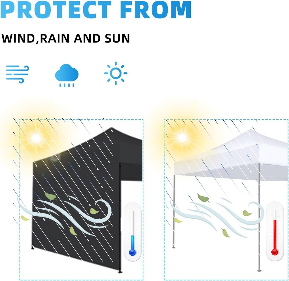 8×8 Canopy Tent Sidewall with Durable UV Protection - Quick Install Accessory