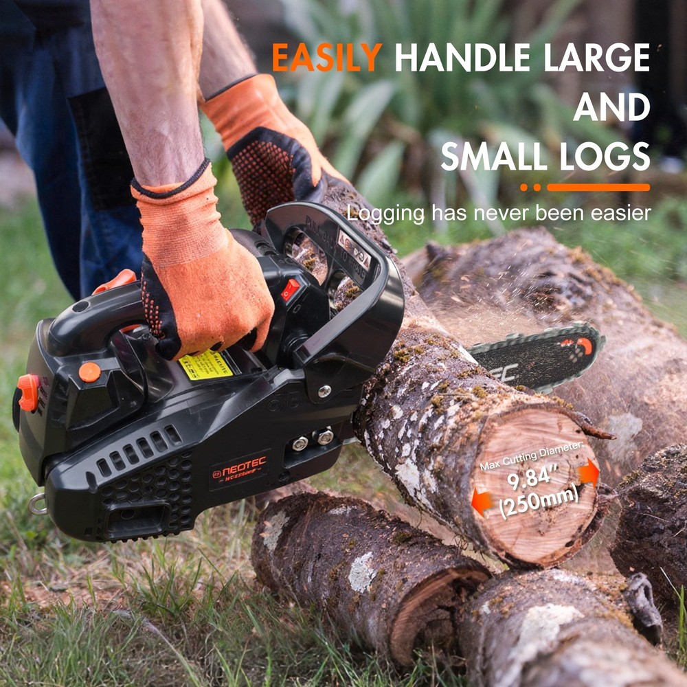 25.4cc Chainsaw with 12" Bar Chain Powered Engine 2 Cycle Gasoline Chain Saw