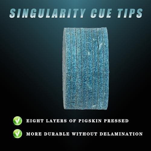 14mm Black Layer Pigskin Pool Cue Tips - 1 pc, Individual Packaging Medium