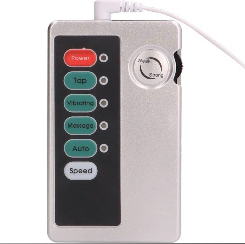 SHOTS-ELECTROSHOCK E-Stimulation 3.9” Ribbed Butt Plug With Controller Power Box