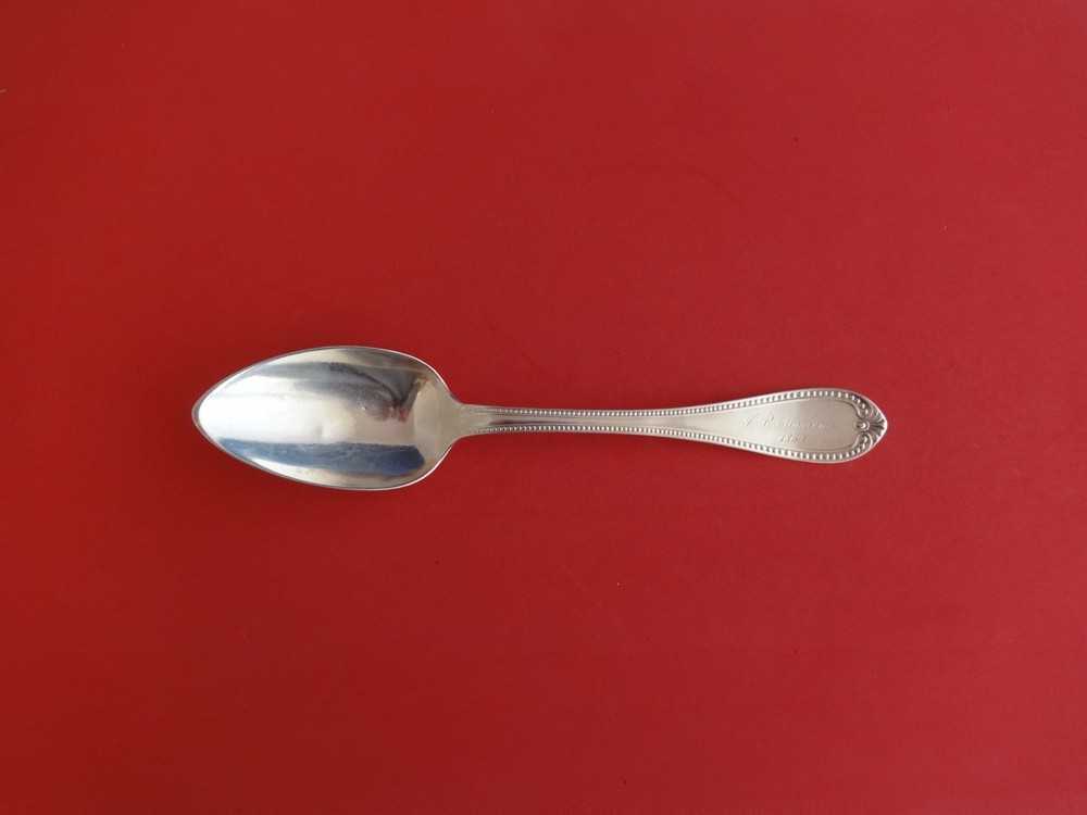 Old Bead by Tift & Whiting Sterling Serving Spoon (J R Matthews 1862) 8 3/4"