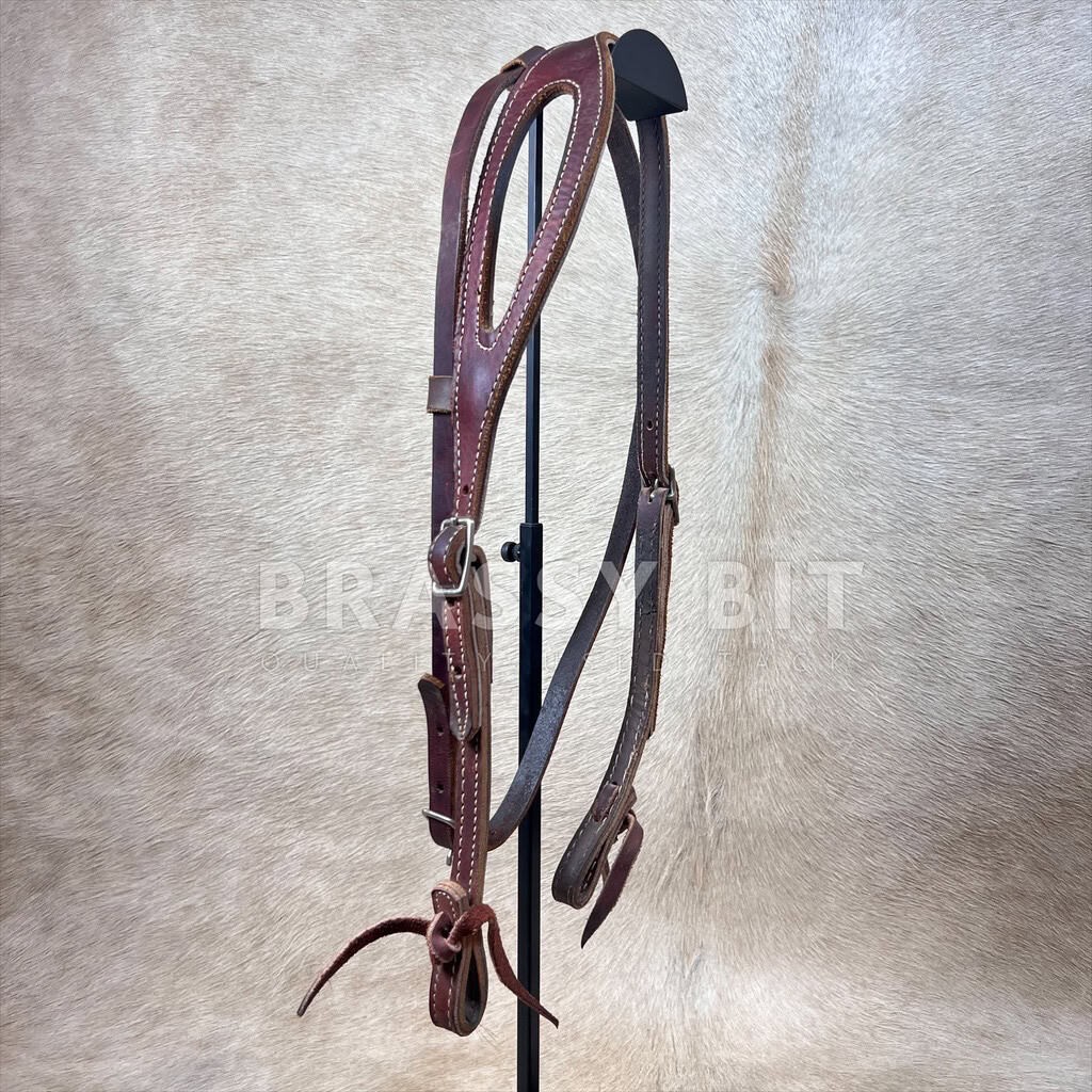 Fixed Ear Leather Western Headstall