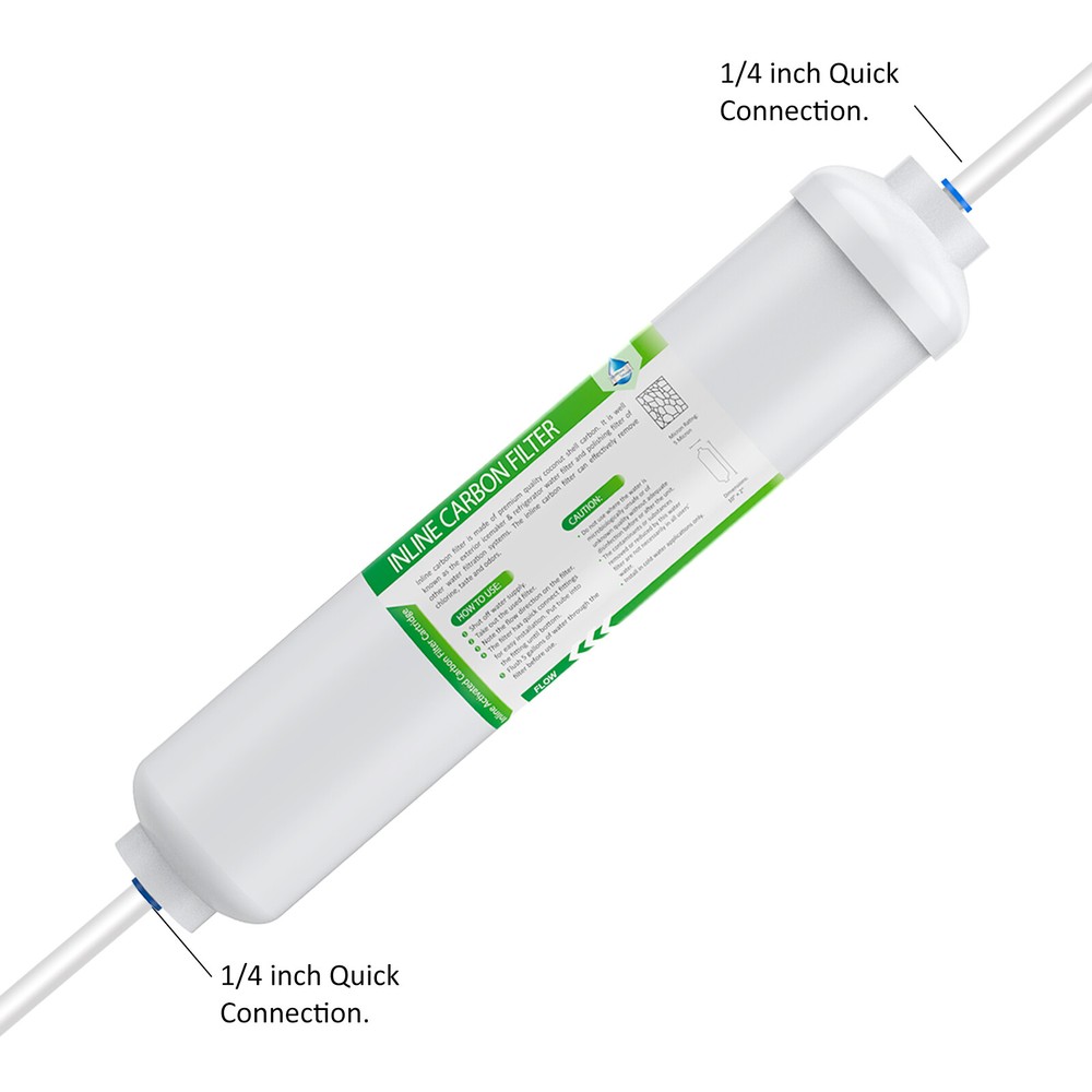 50Pack 10"x2" T33 Inline Post Carbon Replacement Water Filter 1/4" Quick Connect