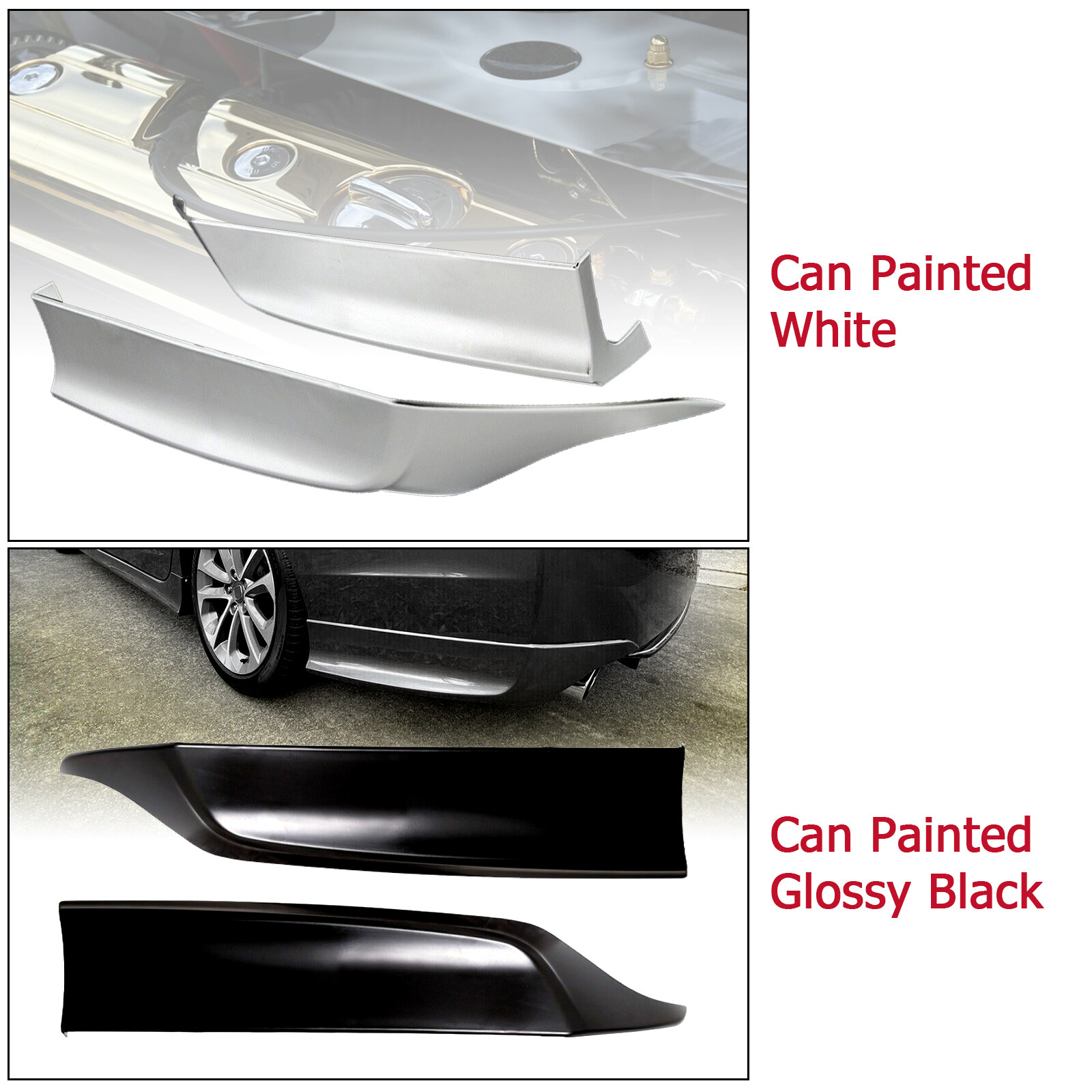 HECASA For 2013-15 Honda Accord 4-DR HFP-Style Black Rear Bumper Spoiler Lip 2pc