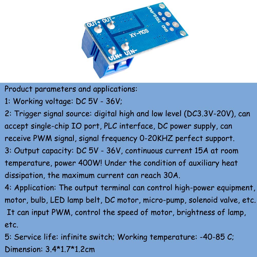 MOS FET Trigger Switch Drive Module 6 PCS 15A 400W PWM Regulator Control Panel