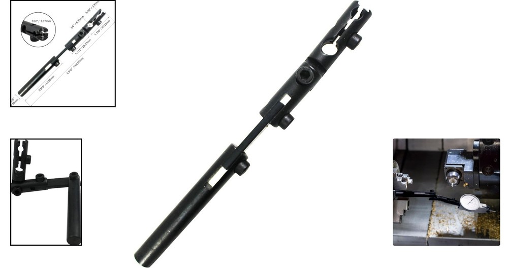 Precision Axial Axis Dial Indicator Holder with Adjustable Arm & 3 Pivot Joints