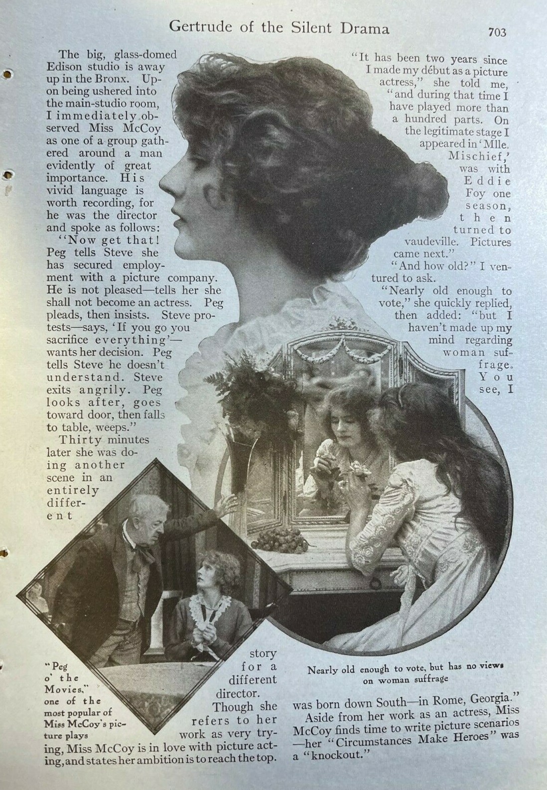 1914 Actress Gertrude McCoy illustrated