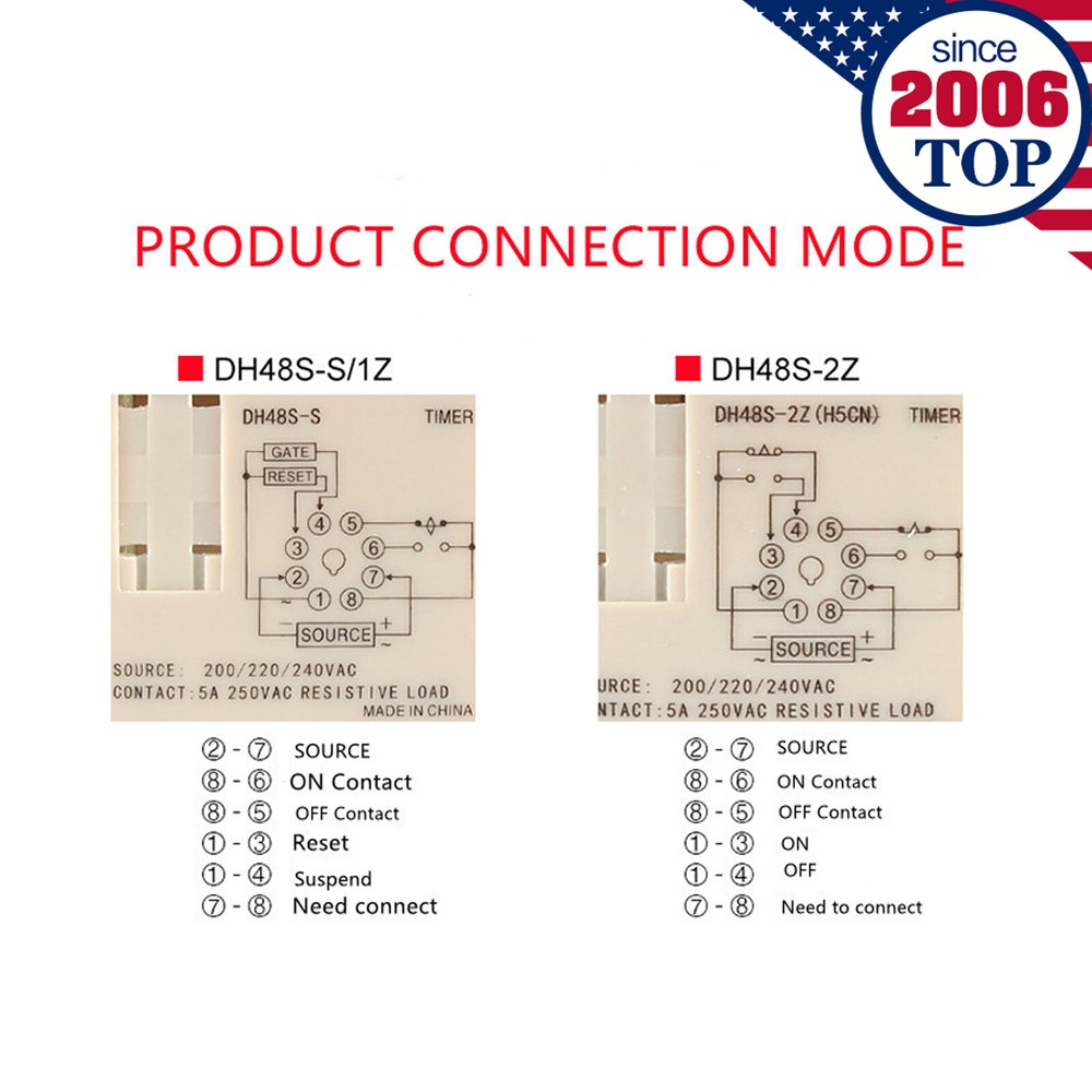Time Delay Relay 12V Timer DH48S-S-1Z DH48S-S-2Z With Base