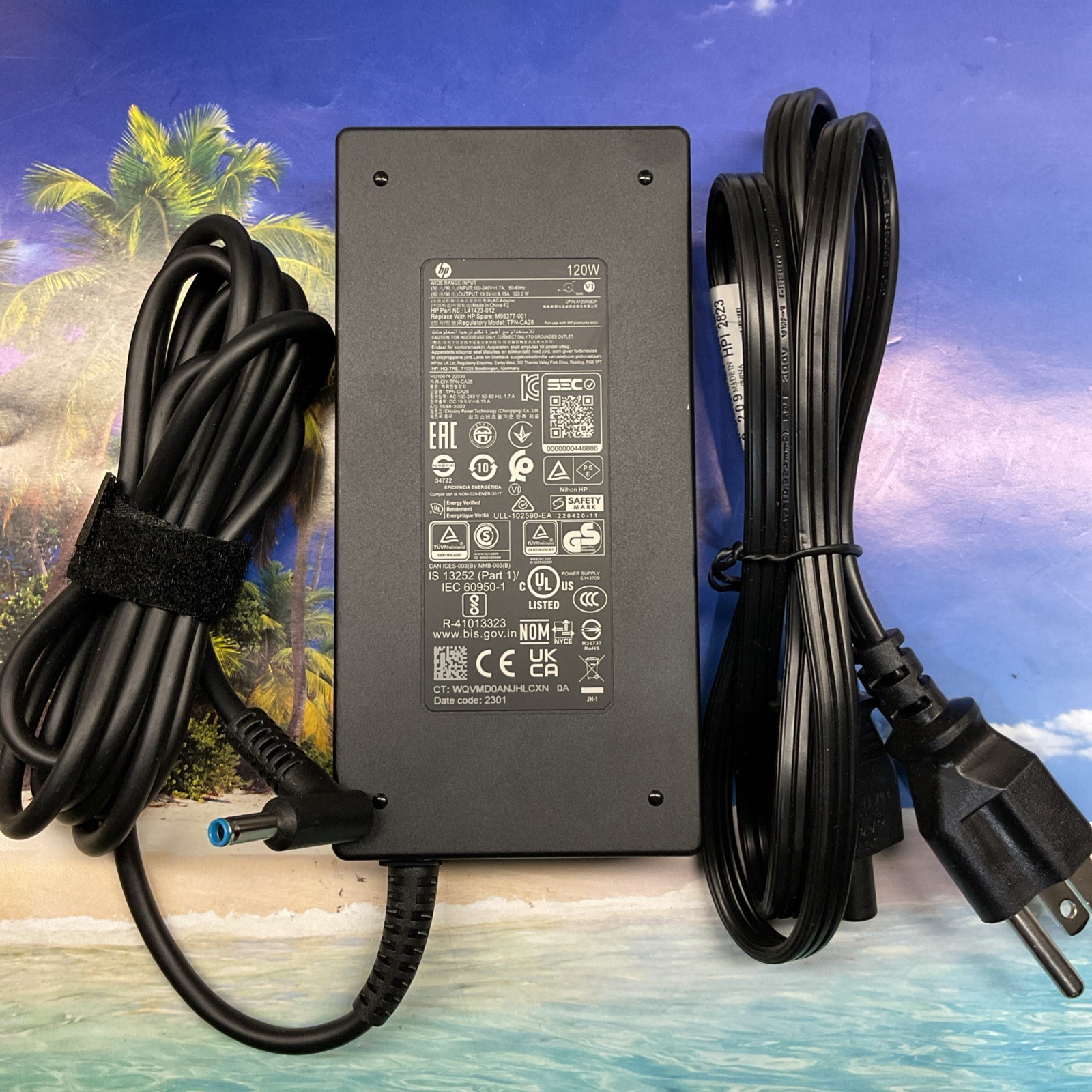 LOT OF 5 Genuine HP 120W Blue Tip AC Adapter 19.5V 6.15A TPN-CA28 TPN-DA19 4.5mm