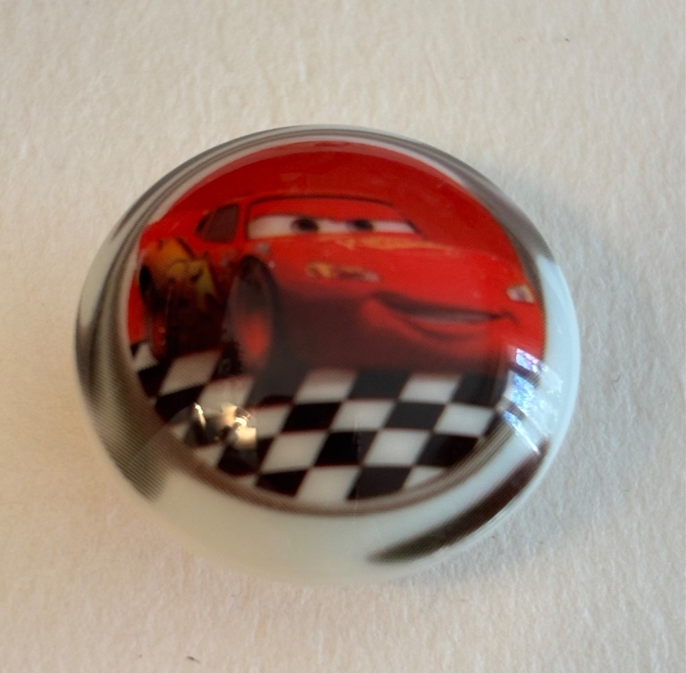 Disney Cartoon Character Domed Button - Lightning McQueen