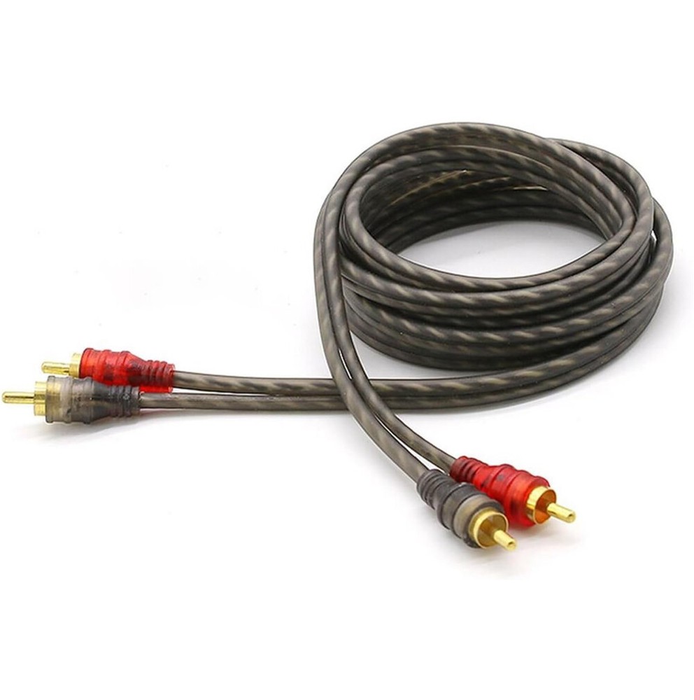 2PCS 4Ft RCA Cables 2 Channel Twisted Car Audio Shielded Interconnect Amp Wire