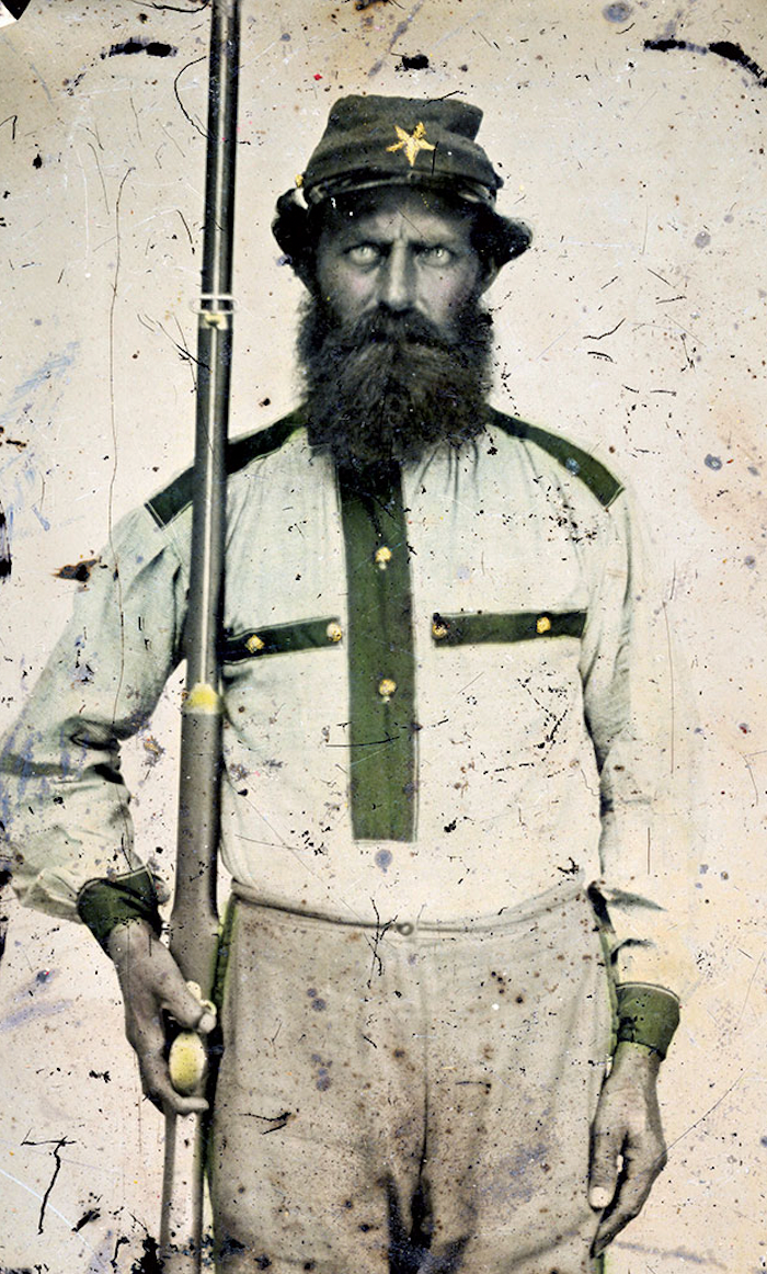 Confederate Civil War Kepi of Grey Wool with Leather Brim - Size Extra Small