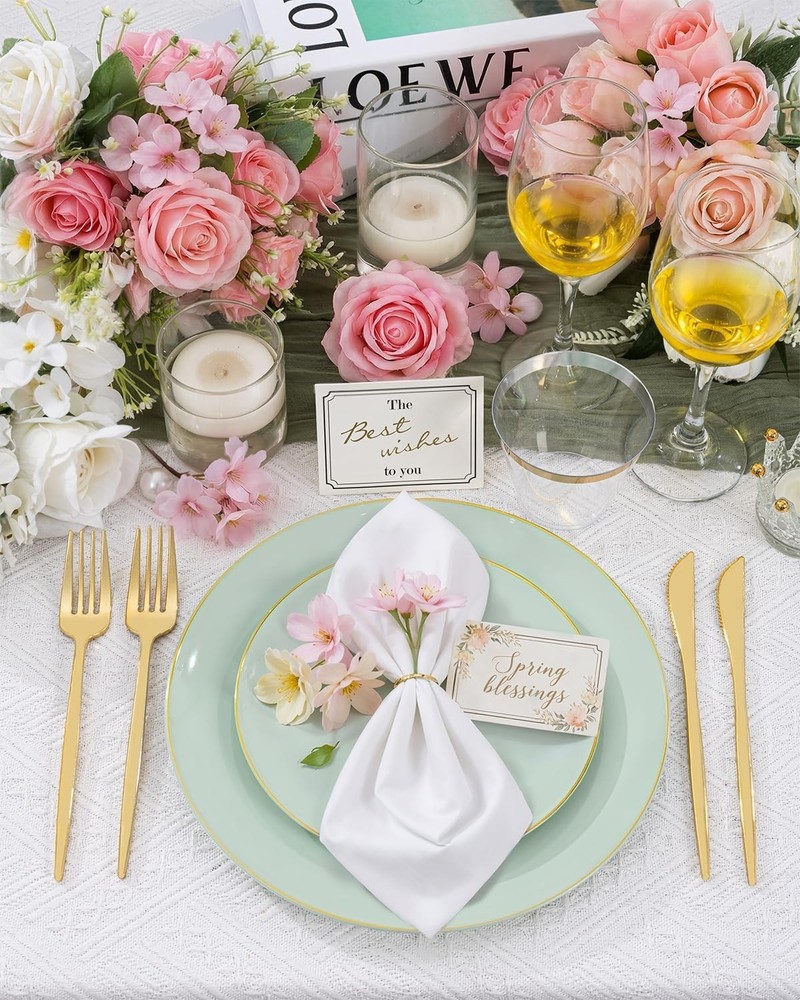 Sage Green Disposable Dinnerware - 25 Guests