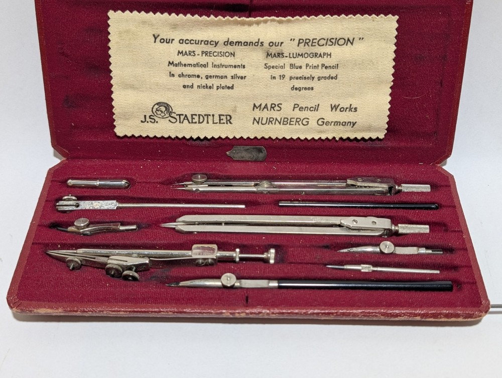 Vintage J.S. Staedtler Mars Drafting Tool Mathematical Instruments Germany