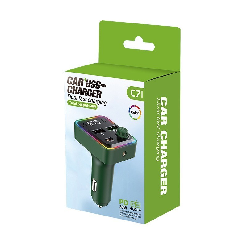 Dual USB Car Charger Fast Charging Bluetooth for iPhone Android Quick Charging