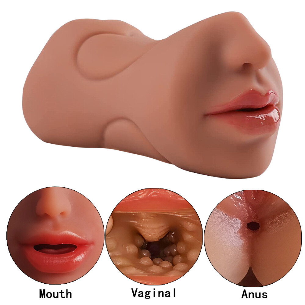 3 in 1 Realistic Oral Vagina Anal Pocket Pussy Male Masturbator Sex Toys for Men