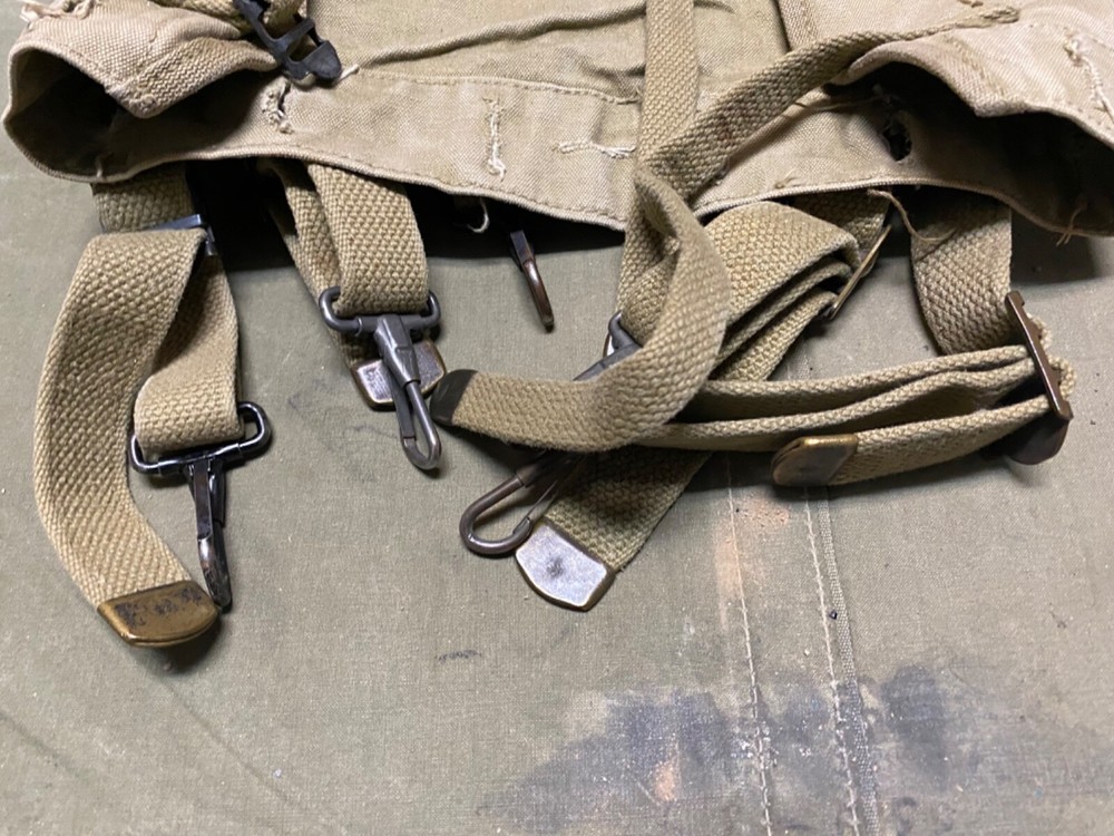 ORIGINAL WWII US ARMY M1928 COMBAT FIELD HAVERSACK BACKPACK-OD#3