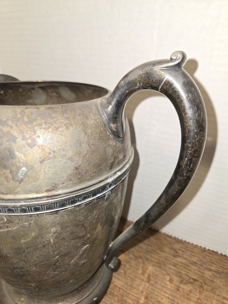 C S Silver On Copper Vintage Watering Pitcher