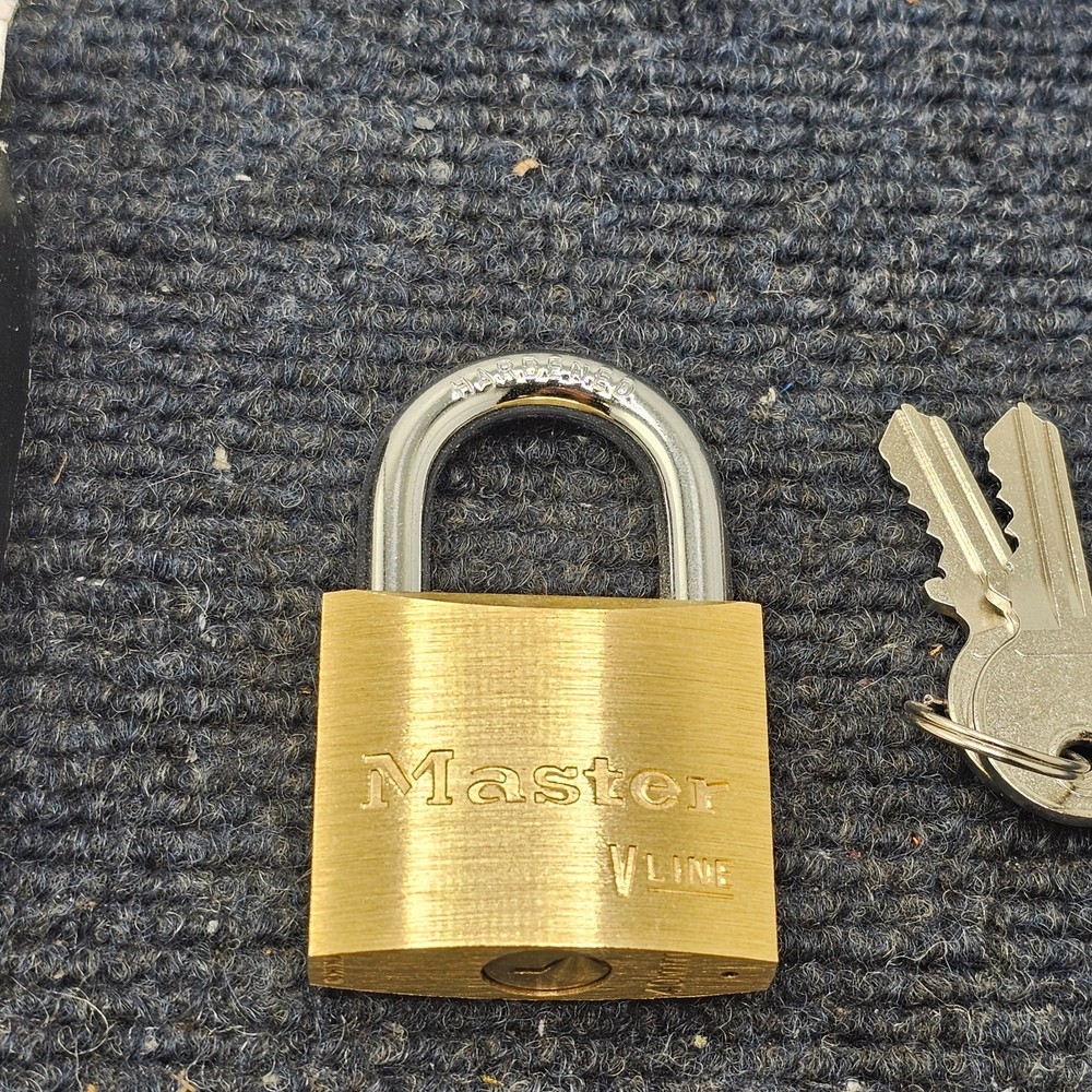 Master Lock 4140KA Padlock, Keyed Different, Standard Shackle, Rectangular Brass
