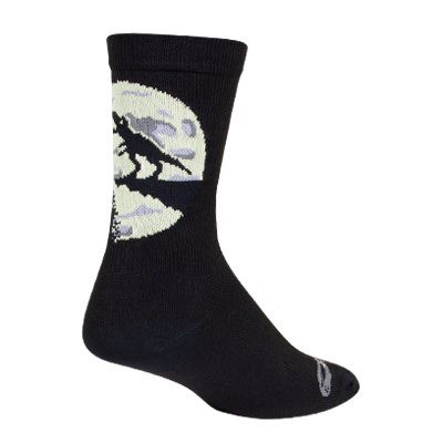 Sockguy Rawrwolf Crew 6" Socks, 5-9, Black