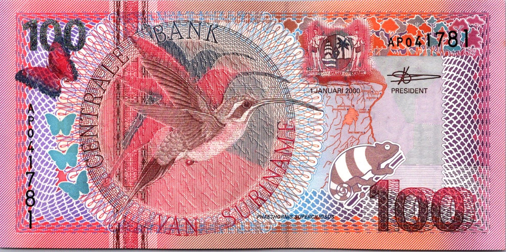 Suriname 100 Gulden 2000 UNC Pick 149
